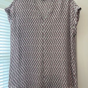 Pleione Cream Blouse with Pink Paisley Print